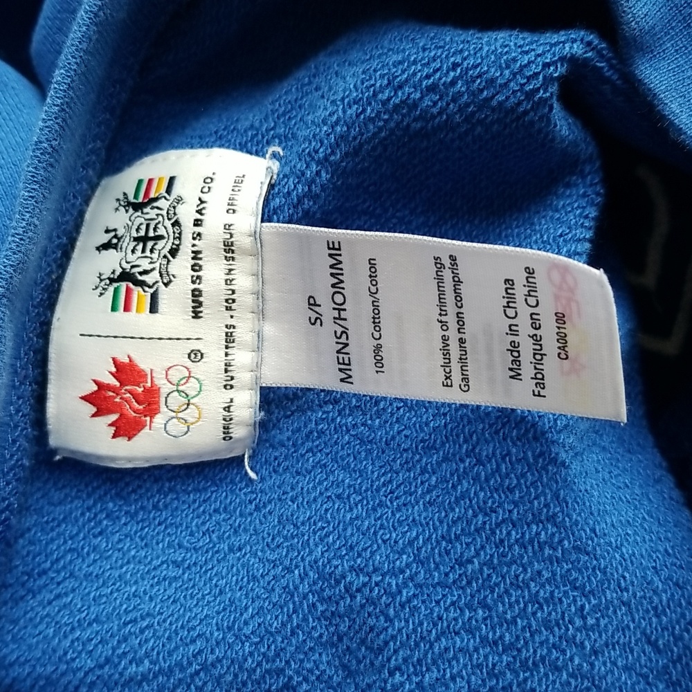 (S) HBC Hudson's Bay Co. Men's Official Canada Olympics Sweatshirt 100% Cotton - Picture 4 of 10